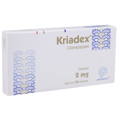 kriadex clonazepam 2 mg 30 tabs.