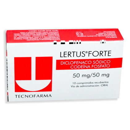 Lertus CD Diclofenac sodium and Codeine  50/50 mg 20 Tabs